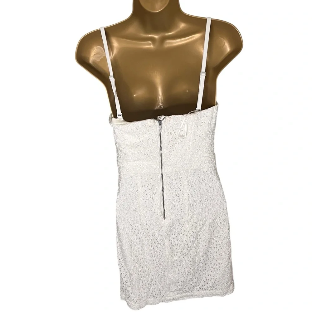 American Eagle Lace Bustier Mini Dress Off White 2 - Picture 3 of 4